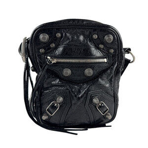 Balenciaga Le Cagoule Shoulder Bag Black Leather